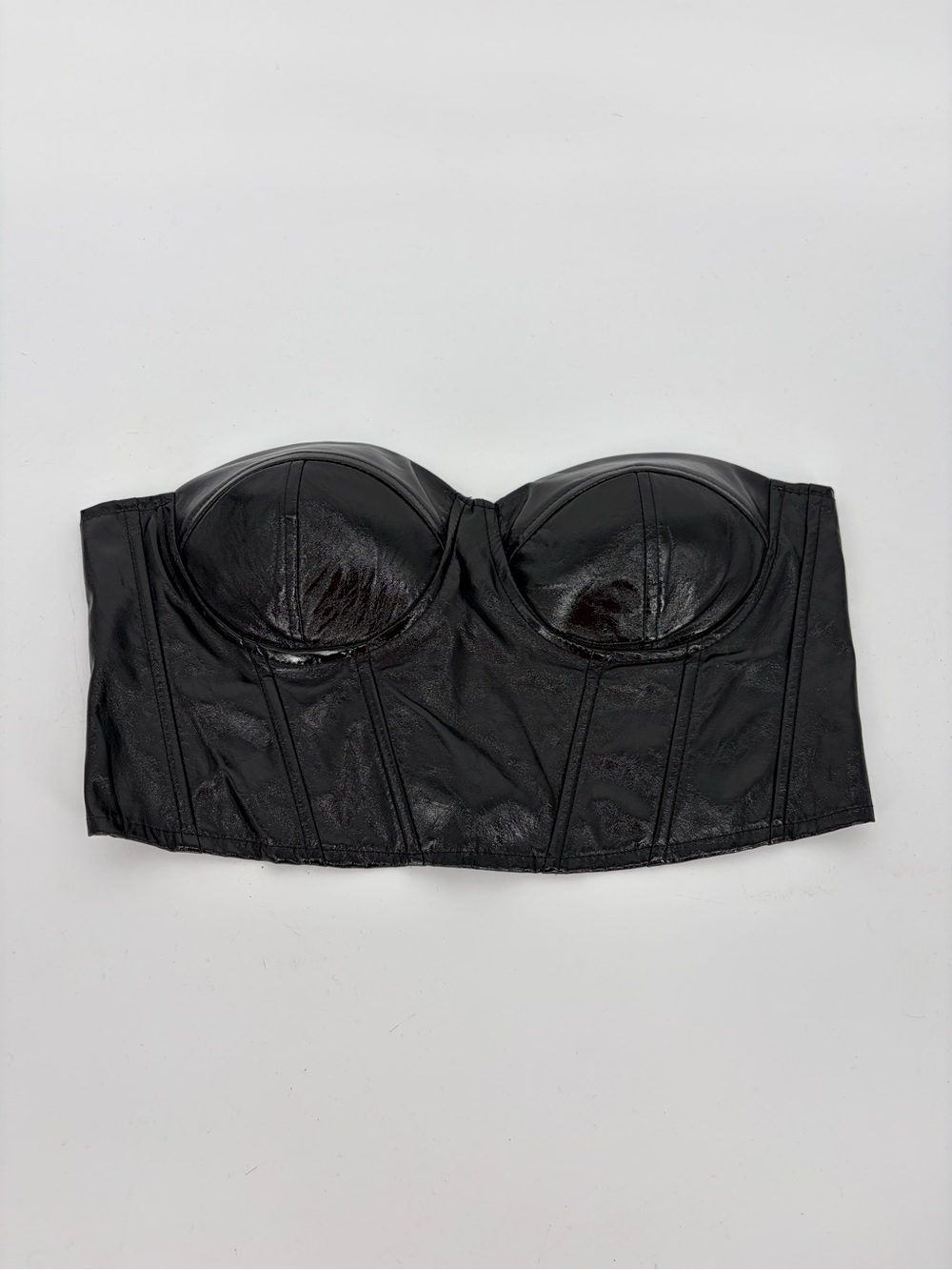 SAY WHAT Black Strapless Bustier Bandeau